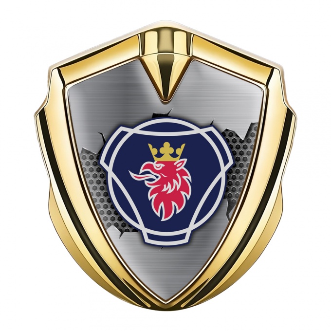 Scania Badge Self Adhesive Gold Torn Metal Classic Griffon Logo
