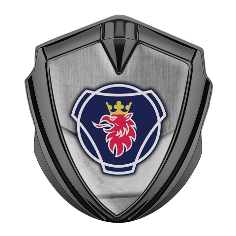 Scania Emblem Badge Self Adhesive Graphite Concrete Texture Griffon Edition