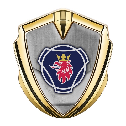 Scania Emblem Badge Self Adhesive Gold Concrete Texture Griffon Edition