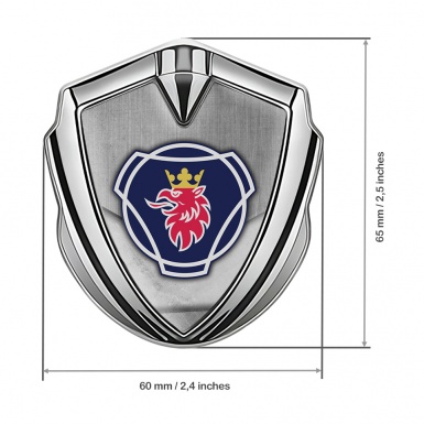 Scania Emblem Badge Self Adhesive Silver Concrete Texture Griffon Edition
