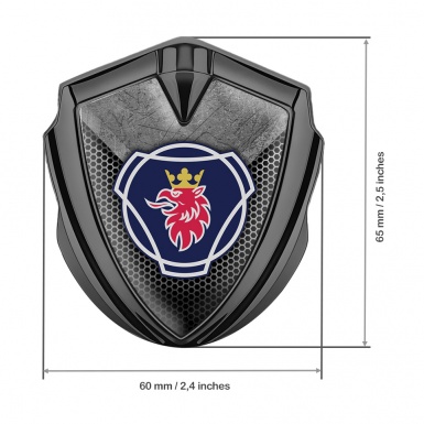Scania Emblem Fender Badge Graphite Honeycomb Stone Slab Griffon Logo