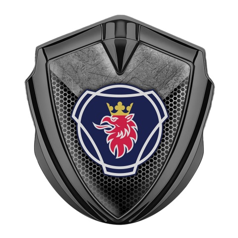 Scania Emblem Fender Badge Graphite Honeycomb Stone Slab Griffon Logo