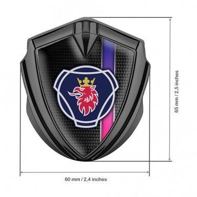 Scania Emblem Self Adhesive Graphite Black Carbon Purple Stripe Griffon Logo