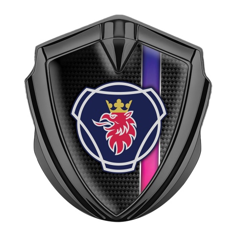 Scania Emblem Self Adhesive Graphite Black Carbon Purple Stripe Griffon Logo