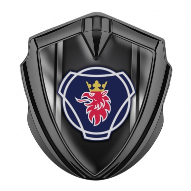 Scania Emblem Badge Graphite Black Metal Frames Effect Griffon Logo