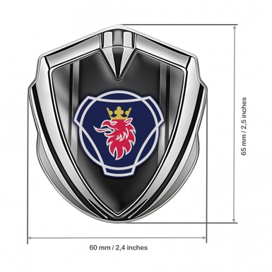 Scania Emblem Badge Silver Black Metal Frames Effect Griffon Logo