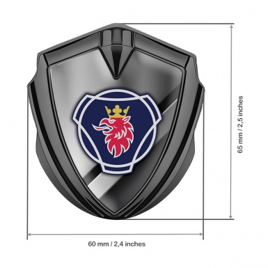 Scania Domed Emblem Graphite Polished Surface Effect Big Griffon Logo