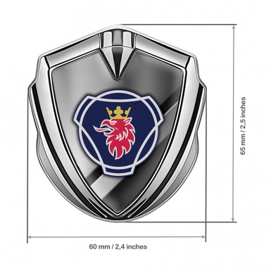 Scania Domed Emblem Silver Polished Surface Effect Big Griffon Logo