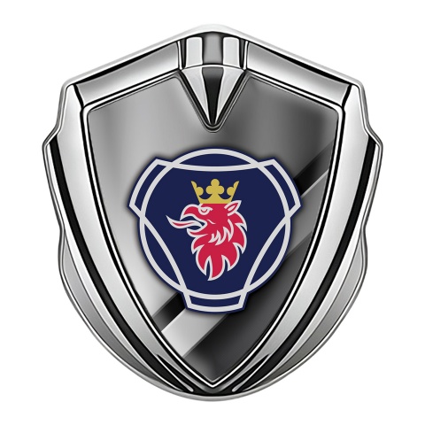 Scania Domed Emblem Silver Polished Surface Effect Big Griffon Logo