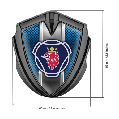 Scania Emblem Ornament Graphite Blue Halftone Griffon Logo Edition