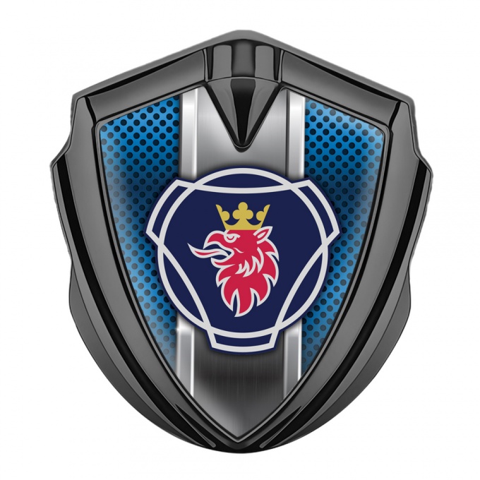 Scania Emblem Ornament Graphite Blue Halftone Griffon Logo Edition