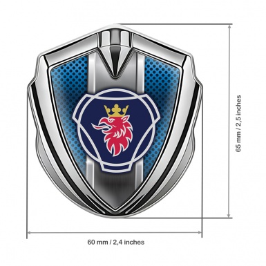 Scania Emblem Ornament Silver Blue Halftone Griffon Logo Edition