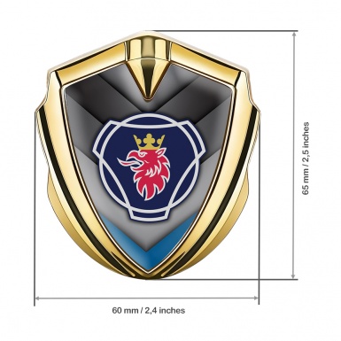 Scania Bodyside Domed Emblem Gold Blue Fragment Griffon Logo Design