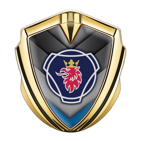 Scania Bodyside Domed Emblem Gold Blue Fragment Griffon Logo Design