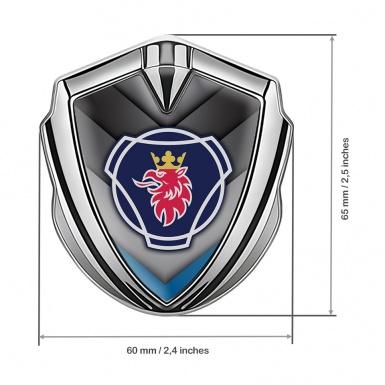 Scania Bodyside Domed Emblem Silver Blue Fragment Griffon Logo Design