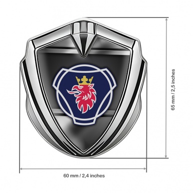 Scania Badge Self Adhesive Silver Metallic Frame Griffon Classic Logo