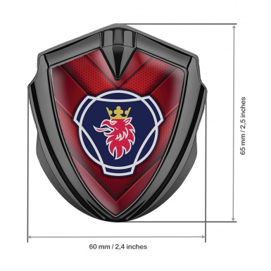 Scania Emblem Badge Self Adhesive Graphite Red Hex Classic Logo Design