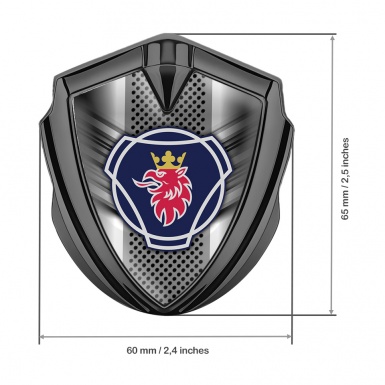 Scania Emblem Fender Badge Graphite Metal Grille Classic Griffin Design