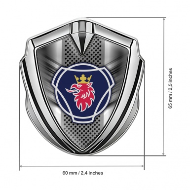 Scania Emblem Fender Badge Silver Metal Grille Classic Griffin Design