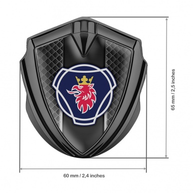 Scania Emblem Trunk Badge Graphite Dark Cells Big Griffin Logo