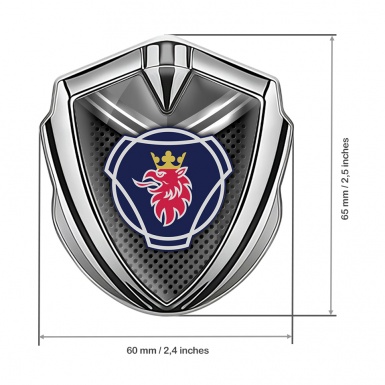 Scania Emblem Badge Silver Metallic Grate Big Griffin Symbol Edition