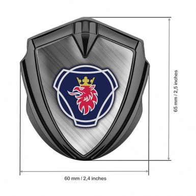 Scania Domed Emblem Graphite Brushed Aluminum Big Griffin Symbol Edition