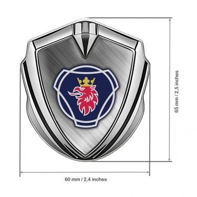 Scania Domed Emblem Silver Brushed Aluminum Big Griffin Symbol Edition