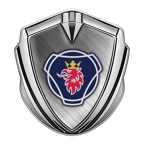 Scania Domed Emblem Silver Brushed Aluminum Big Griffin Symbol Edition