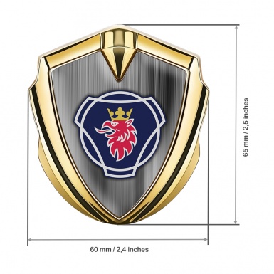 Scania Emblem Ornament Gold Grey Gradient  Griffin Logo Variant