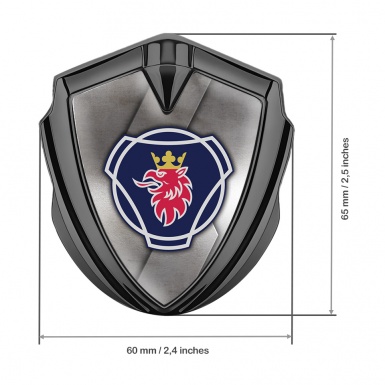 Scania Bodyside Domed Emblem Graphite Polished Metal Griffin Logo Edition