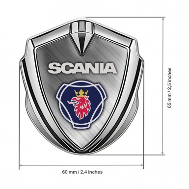 Scania Badge Self Adhesive Silver Brushed Metal Texture Griffon Edition