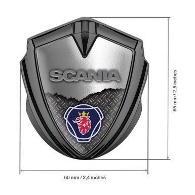 Scania Bodyside Emblem Self Adhesive Graphite Torn Sheet Classic Grey Logo