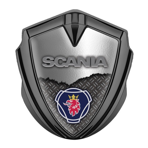Scania Bodyside Emblem Self Adhesive Graphite Torn Sheet Classic Grey Logo