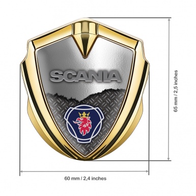 Scania Bodyside Emblem Self Adhesive Gold Torn Sheet Classic Grey Logo