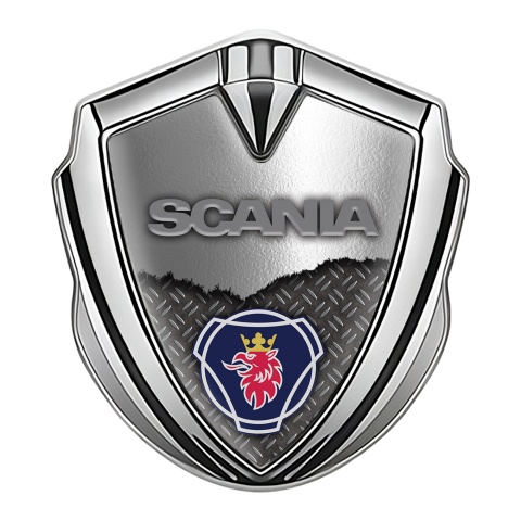 Scania Bodyside Emblem Self Adhesive Silver Torn Sheet Classic Grey Logo