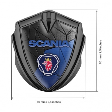 Scania Metal Domed Emblem Graphite Dark Blue Mosaic Classic Griffon Logo