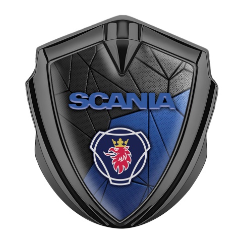 Scania Metal Domed Emblem Graphite Dark Blue Mosaic Classic Griffon Logo