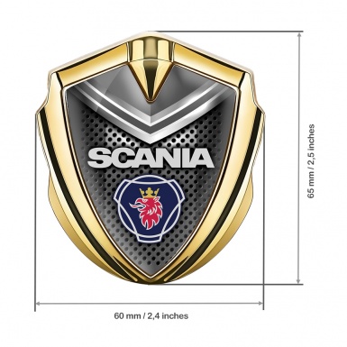 Scania Badge Self Adhesive Gold Dark Grate Grey Element Griffon Edition