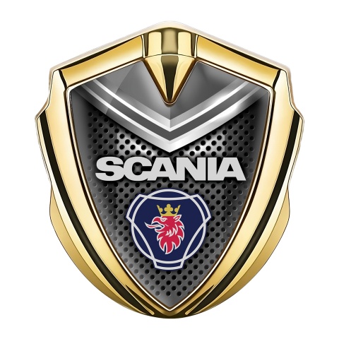 Scania Badge Self Adhesive Gold Dark Grate Grey Element Griffon Edition