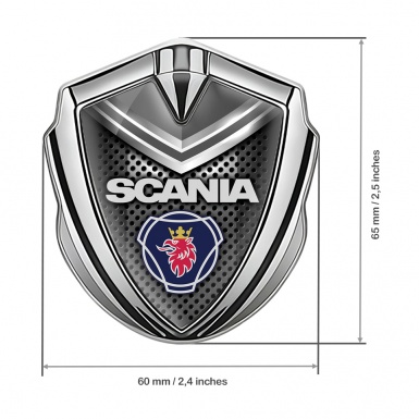 Scania Badge Self Adhesive Silver Dark Grate Grey Element Griffon Edition