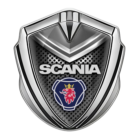 Scania Badge Self Adhesive Silver Dark Grate Grey Element Griffon Edition
