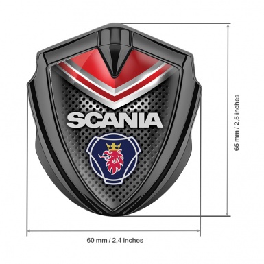 Scania Emblem Fender Badge Graphite Dark Grate Red Fragment Griffon Edition