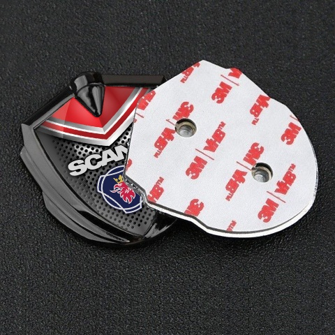 Scania Emblem Fender Badge Graphite Dark Grate Red Fragment Griffon Edition