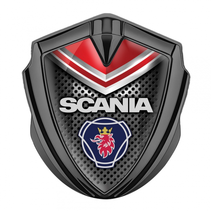 Scania Emblem Fender Badge Graphite Dark Grate Red Fragment Griffon Edition