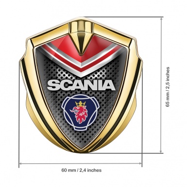 Scania Emblem Fender Badge Gold Dark Grate Red Fragment Griffon Edition