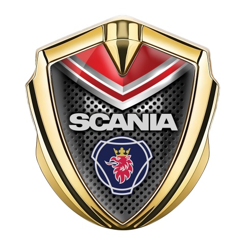 Scania Emblem Fender Badge Gold Dark Grate Red Fragment Griffon Edition