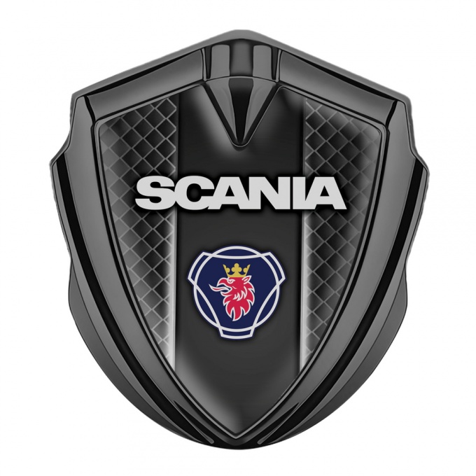 Scania Metal Emblem Self Adhesive Graphite Dark Squares Griffon Logo Design