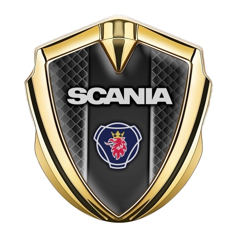 Scania Metal Emblem Self Adhesive Gold Dark Squares Griffon Logo Design