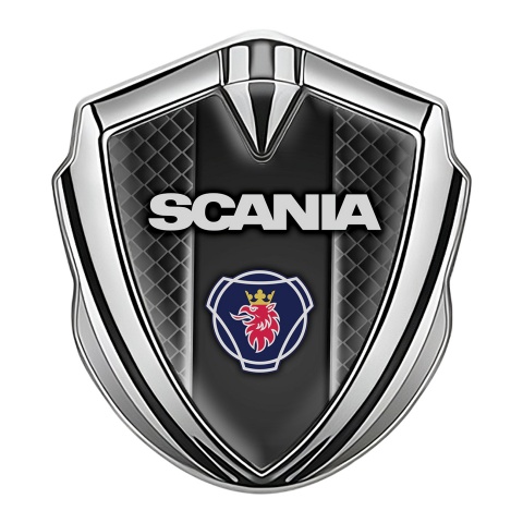 Scania Metal Emblem Self Adhesive Silver Dark Squares Griffon Logo Design