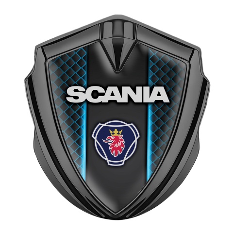 Scania Fender Emblem Badge Graphite Blue Aurora Griffon Logo Motif